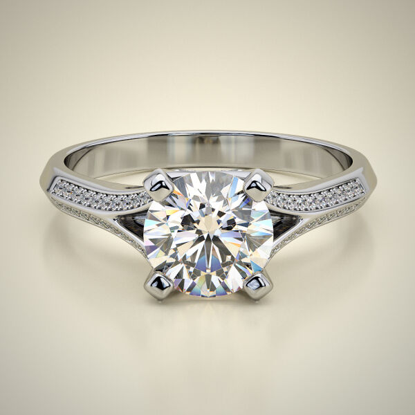 PAVE SOLITAIRE RING ENG078